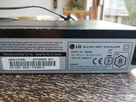 Photo of free LG Blu-Ray player BD650 - missing remote control (Cofton Hackett B45) #4
