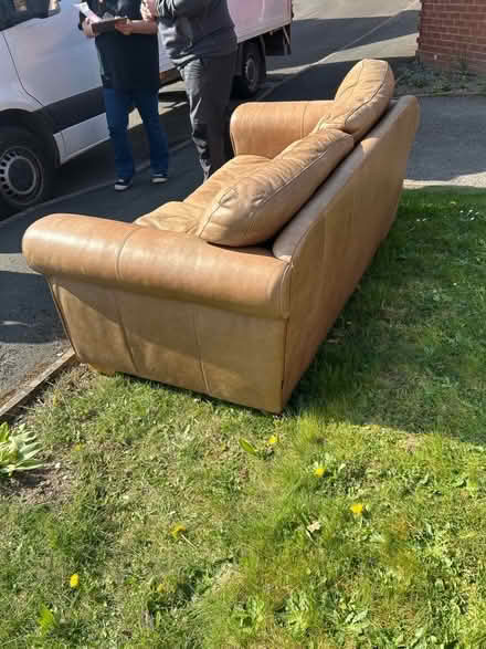 Photo of free Leather two seater sofa (Herongate SY1) #3
