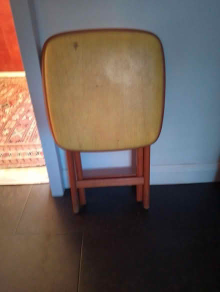Photo of free Fold-away stool wooden with vinyl padded seat (South Woodford E18) #2