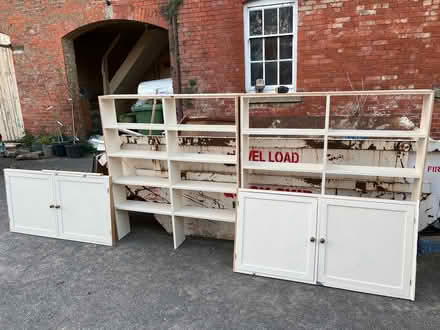 Photo of free Pair of book shelves with cupboards doors for underneath. (Brampton Bryan SY7) #1