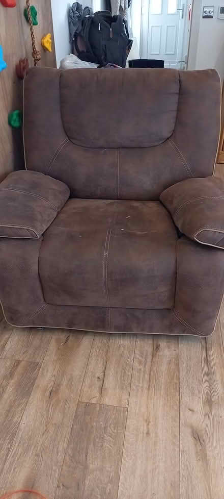 Photo of free Swivel recliner faux suede Chair (Stourbridge) #3