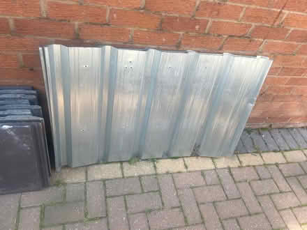 Photo of free x18 Roof tiles, x2 tin roof sheets (PR5 lostock hall) #2