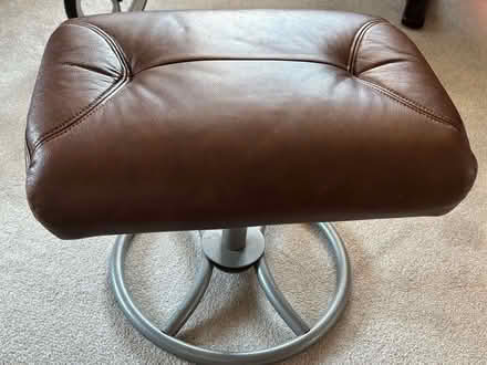 Photo of free Leather footstool with fire label (Abingdon OX14) #1