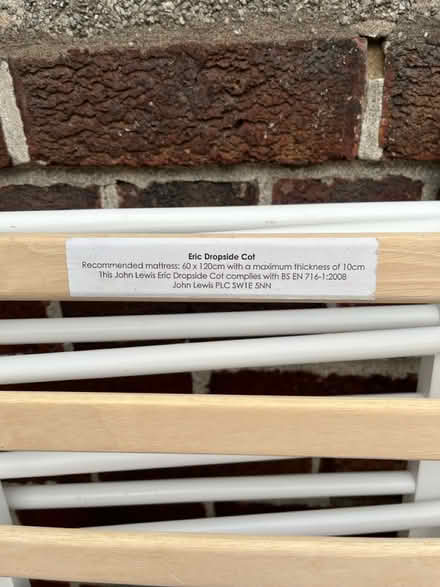 Photo of free John Lewis Eric cot (white) (Millhouses, S7) #3
