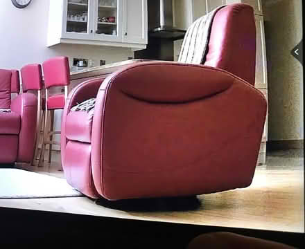 Photo of free 2 + 1 seater red couch (Blackrock, Co.Dublin) #3