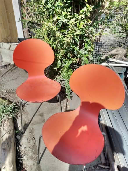 Photo of free Two red stackable chairs (Westfield S20) #1