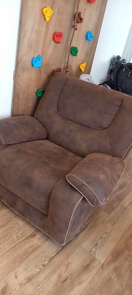 Photo of free Swivel recliner faux suede Chair (Stourbridge) #2