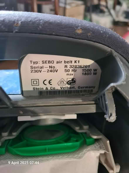 Photo of free Sebo K1 vacuum cleaner + bags (Canary Wharf) #3