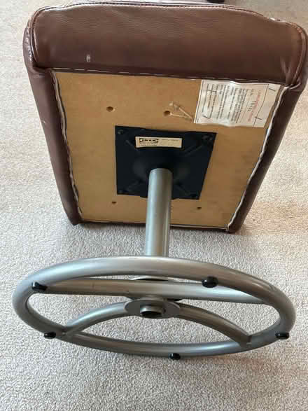 Photo of free Leather footstool with fire label (Abingdon OX14) #2