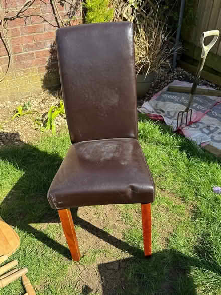 Photo of free Brown leather effect chair (Peasedown St John CP) #1