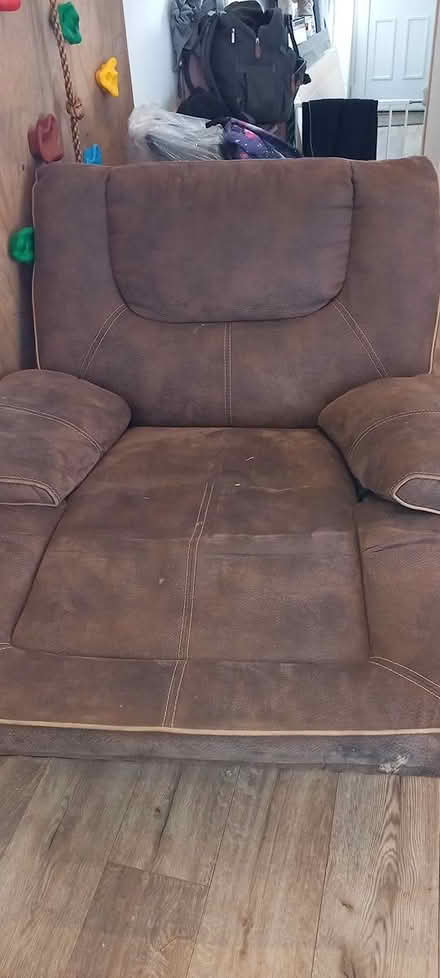 Photo of free Swivel recliner faux suede Chair (Stourbridge) #1