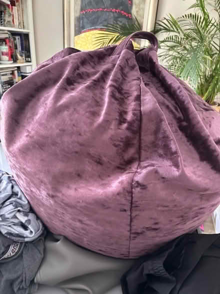 Photo of free Bean Bag in Purple velvet fabric (Halstead CO9) #2