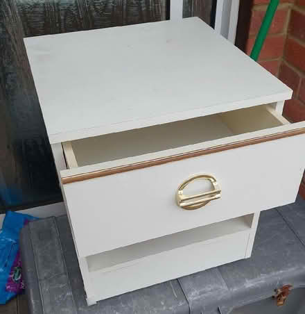 Photo of free White bedside cabinet on casters (Twyford RG10) #1