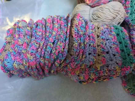 Photo of free Crocheted squares and scraps of wool (Earley RG6) #2