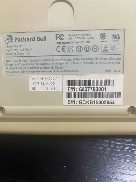 Photo of free Packard Bell Keyboard (Southall UB2) #2