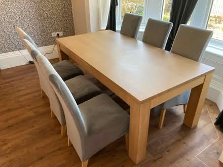 Photo of free Large dining room table + 6 chairs (Shap CA10) #1