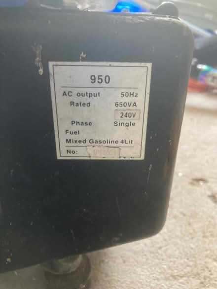 Photo of free Small 950 petrol generator (Shap CA10) #2