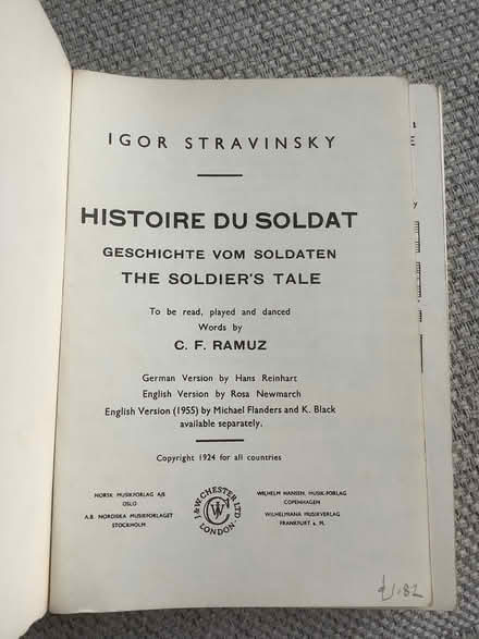 Photo of free Score of Histoire du Soldat (Childwall L16) #2