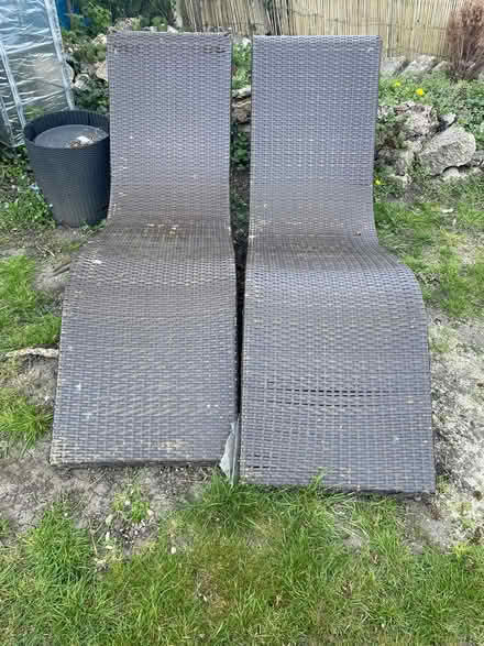 Photo of free Two synthetic rattan sun loungers (Anerley) #2