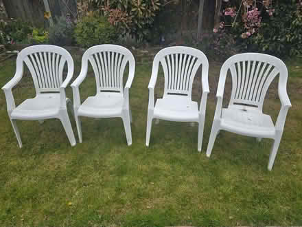 Photo of free Four Plastic Garden Chairs (Hawkwell SS5) #2