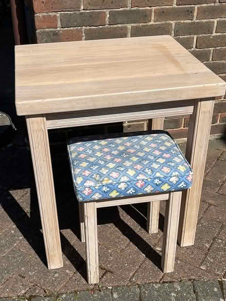 Photo of free Table (heavy) and stool (Denvilles, near Havant) #1