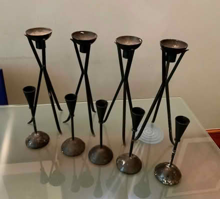 Photo of free Nine IKEA candlesticks - Matt black metal (Bexley DA5) #1