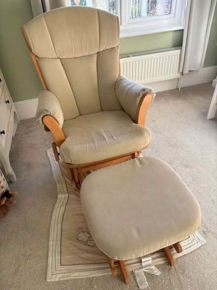Photo of free Rocking/nursing chair and stool (Central Egham) #1