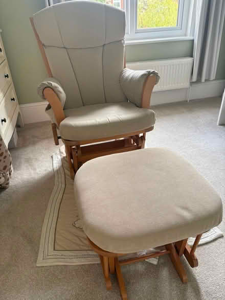 Photo of free Rocking/nursing chair and stool (Central Egham) #2