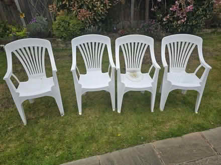 Photo of free Four Plastic Garden Chairs (Hawkwell SS5) #1