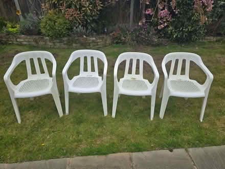 Photo of free Four Plastic Garden Chairs (Hawkwell SS5) #3