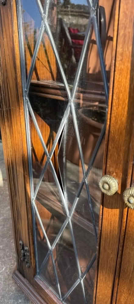 Photo of free Wall mounted wooden corner cabinet with glass doors (Worle BS22) #4