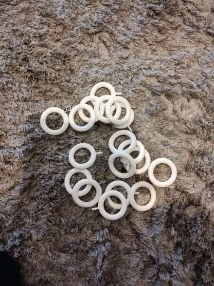 Photo of free 18 white plastic curtain rings (Hornchurch RM12) #1