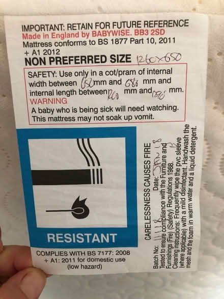 Photo of free Cot mattress (Chatham, ME4) #2