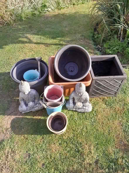 Photo of free Garden Planters & Two Buddha Garden Ornaments (Culgaith CA10) #1