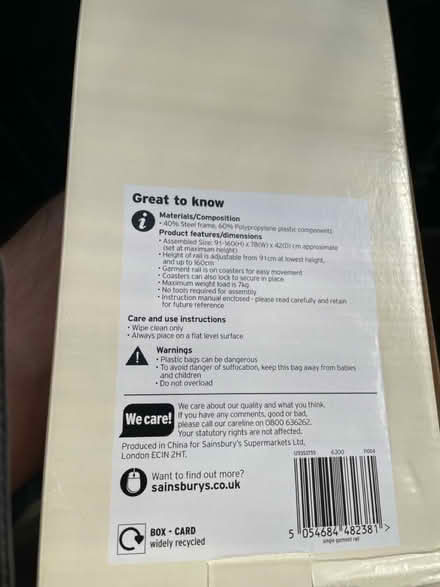 Photo of free Garment rail (Sevenoaks) #2