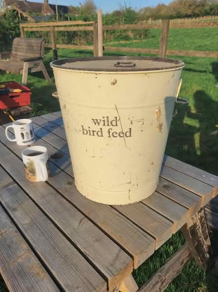 Photo of free Large metal container. Bird seed? (West Farleigh ME15) #1