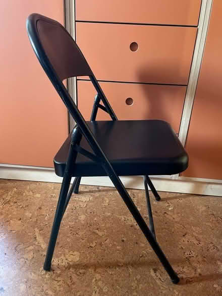 Photo of free 2 black metal folding chairs (Ruskin Park SE5) #3