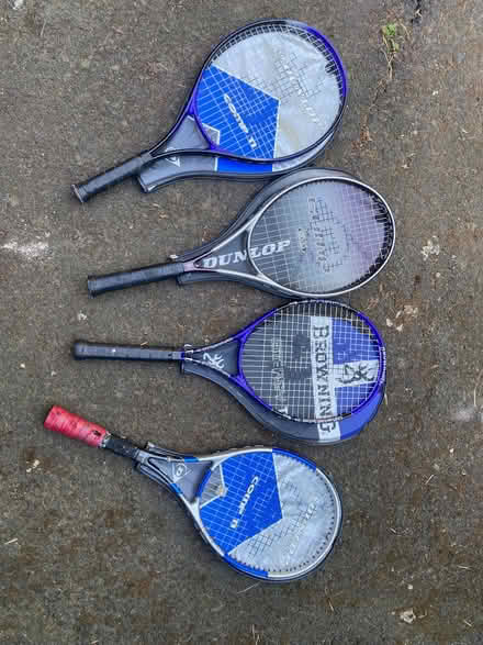 Photo of free 4 tennis rackets (Barnard's Green WR14) #1