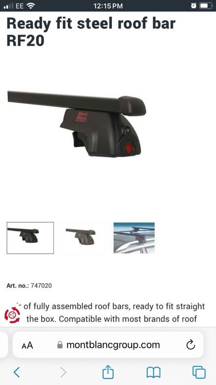 Photo of free Mont Blanc roof bars (Sidcup, Kent) #1