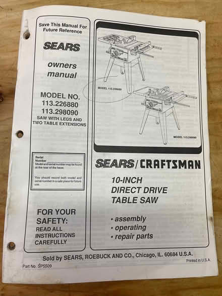 Photo of free Sears table saw (Sunnyvale Cherry Chase) #3