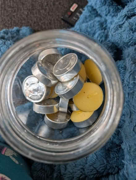 Photo of free Glass jar of citron tea light candles (Crewe CW1) #1