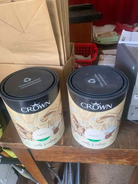 Photo of free new unopened 2 x5 litre cans of paint (Haslingfield CB23) #1