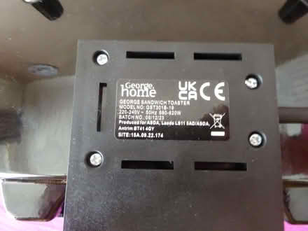 Photo of free House Clearance George Sandwich Toaster GST301B-19 Black (Birchwood LN6) #4