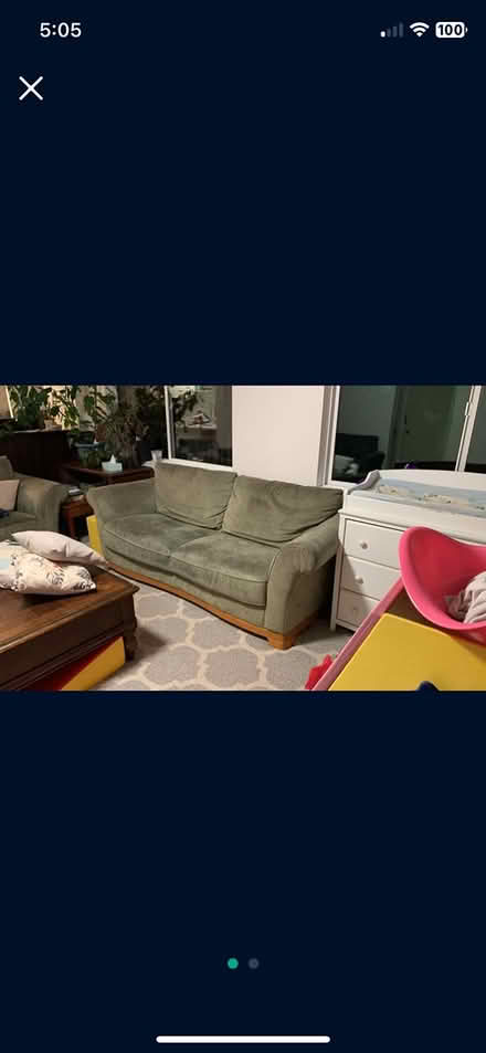 Photo of free Green Microfiber Sofa (Rainier View) #2