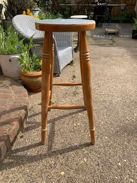 Photo of free High wooden stool (Letchworth) #2