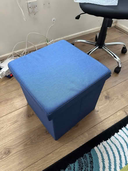 Photo of free Blue cube storage box - can also be used to sit on (Abingdon-on-Thames OX14) #1