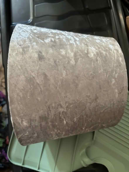 Photo of free grey “velvet” lampshade (Castle, CW8) #1