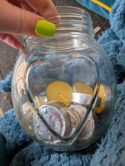 Photo of free Glass jar of citron tea light candles (Crewe CW1) #2
