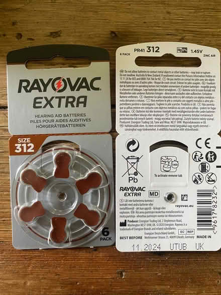 Photo of free Hearing aid batteries Size 312 (Hersham KT12) #1