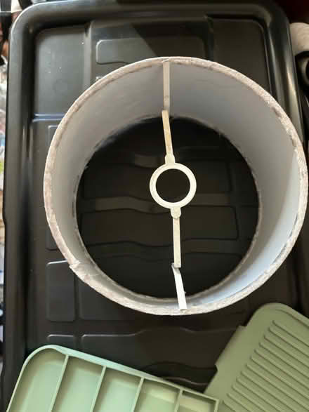 Photo of free grey “velvet” lampshade (Castle, CW8) #3